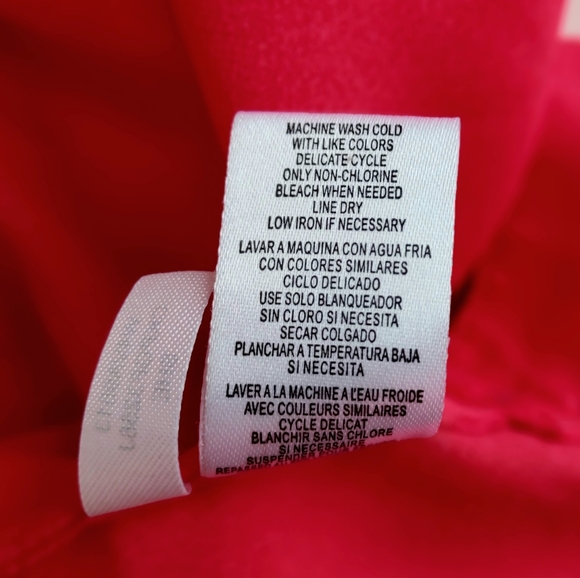 Calvin Klein Plus Ladies 3X Red Long Sleeve Button Down Blouse W/Pockets - Picture 8 of 11